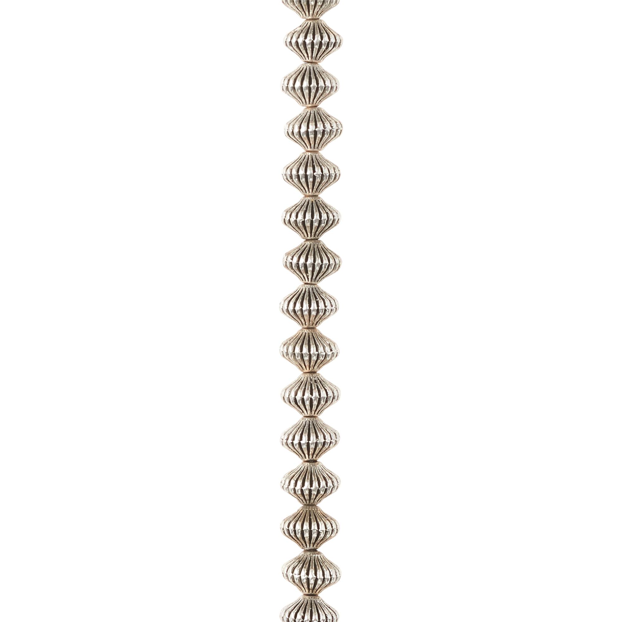 Silver Metallic Carved Bicone Beads, 8mm by Bead Landing™